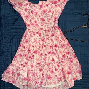 Mine Pink Floral Mini Dress